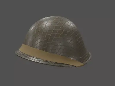 Mk III Turtle helmet with netting Low-poly 3D model