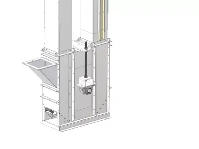 20 Ton Bucket Elevator STEP Model for Grain Handling 3D model