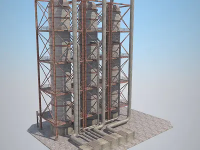 Industrial Silo 06 Low-poly 3D model
