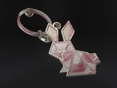Keychain bunny Low-poly 3D model
