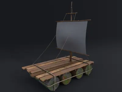 Survival Raft Low-poly 3D model