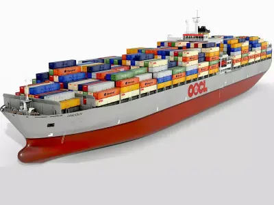 Cargo container ship 300m Low-poly 3D model