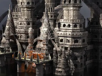 Desert Temple Ruler castle 2  3D model