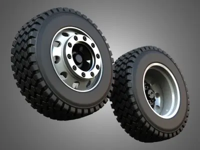 Truck Wheels and Tires  TWT2 3D model