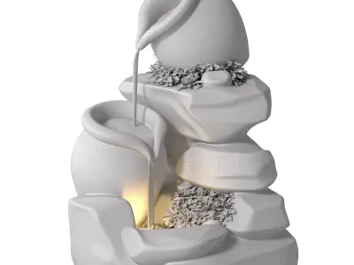 Decorative Outdoor Rock Stone Sculptures Fountain For Garden  3D model