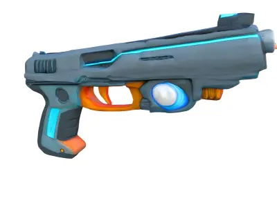 Sci-fi Pistol Gun 3d Model 10K Polycount FBX  OBJ  STL GLB Low-poly 3D model