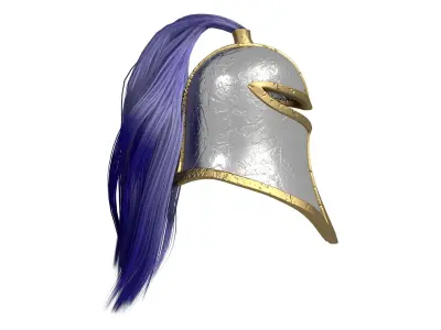 Helmet with tail Low-poly 3D model