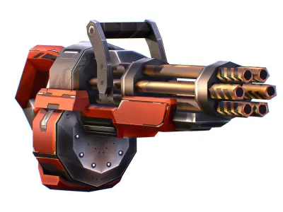 LowPoly Sci-Fi Assault Heavy Machne Gun Low-poly 3D model