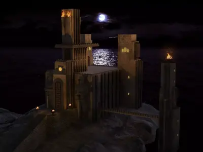 Sea castle  Free low-poly 3D model