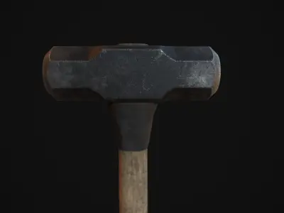 Sledge Hammer PBR Game Ready Free low-poly 3D model