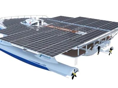 PlanetSolar solar powered boat Low-poly 3D model