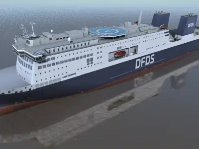 DFDSLuna Seaways Ro-Ro passenger vessel 3d low-poly model Low-poly 3D model