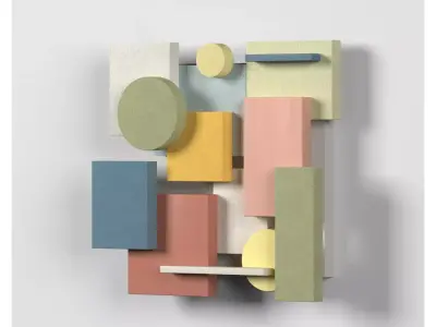 Wall Colored shapes Decoration - 30x30 - Collection - Part 4 3D model