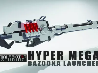 Hyper Mega Bazooka Launcher MG Scale 3D print model