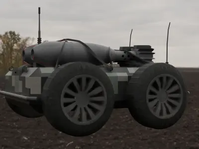 UGV Ratel S kamikaze drone  Low-poly 3D model