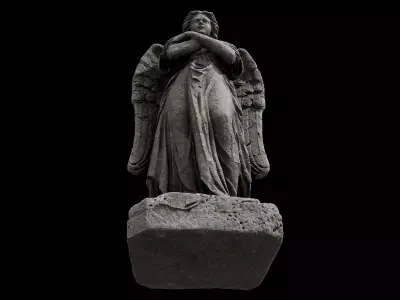 Gothic Mourning Angel Statue 3D model