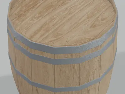 Light Toasted Lowpoly Bourbon Rundlet Barrel Low-poly 3D model