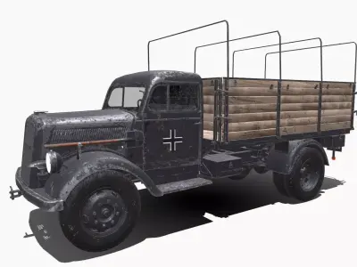 Opel Blitz WW2 German Military Truck Low-poly 3D model