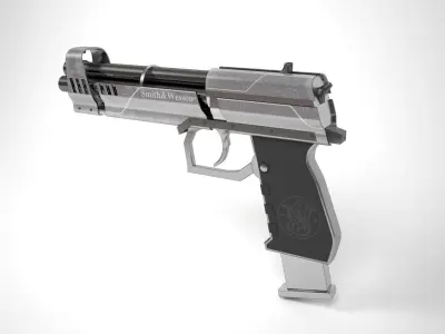 pistol gun Low-poly 3D model get