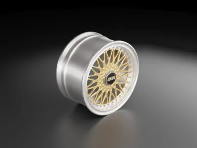 BBS Super RS gold rims 3D model