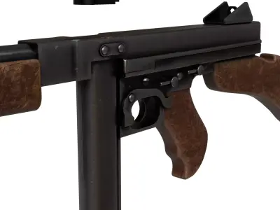 Thompson Gun Low-poly 3D model