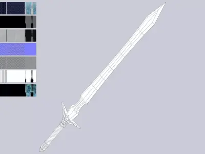 Ice blade Low-poly 3D model