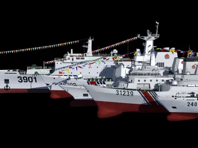 China Coast Guard Ship Package Download Law Enforcement Ship 3D model V1