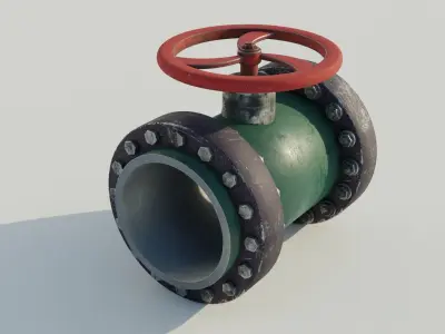 Industrial valve 3D model Low-poly 3D model