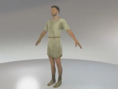 Rigged Roman Peasant Men 3D model