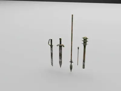 Rusty Weapons Low-poly 3D model