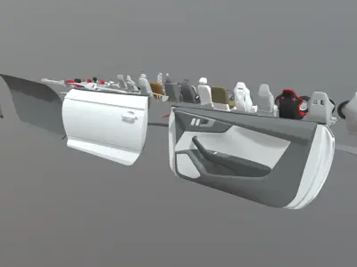 Car parts Pack Low-poly 3D model by ViperJr3D