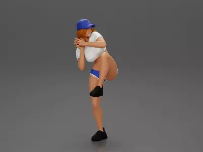 Preparing for a Baseball Play with a Quick Leg Lift 3D print model