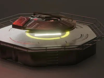 Space ship magnolia Low-poly 3D model