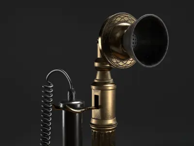 Candlestick Telephone - Roman Column 1897 - Hero Asset 3D model