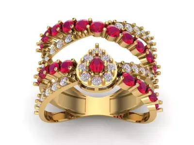 Ladies ring 3D print model 5