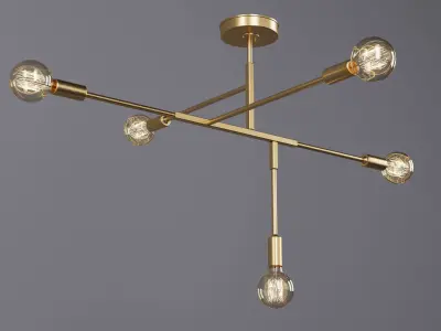 Chandelier Brass lamp SKU 4877 Free 3D model