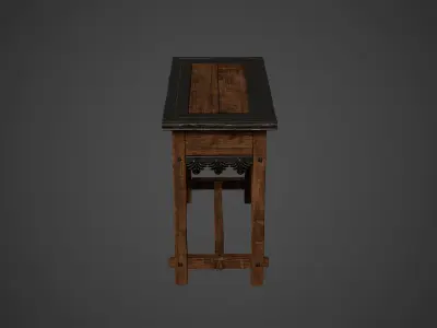 Old Wooden Antique Table Low Poly Game Ready Low-poly 3D model