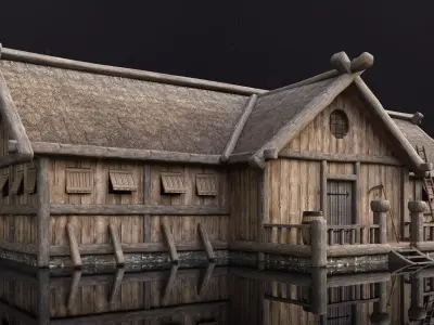 Farm House Low-poly 3D model purchase