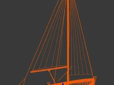 Velero orange sailboat 3D model