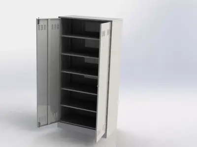 Industrial Sheet Metal Storage Cabinet 3D Model 3D model