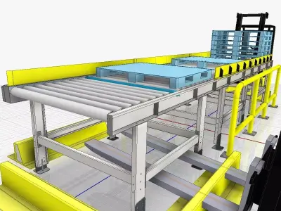 Roller Chain Conveyor pallet - 02 Low-poly 3D model