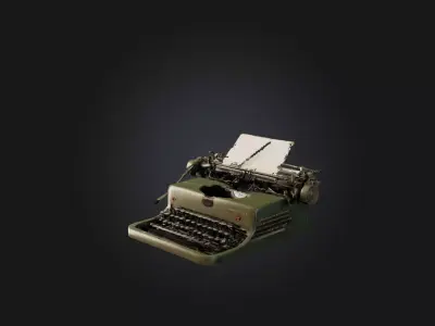 Typewriter Model Low-poly 3D model
