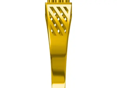 Solitaire Engagement Art Deco Ring 3D print model 50
