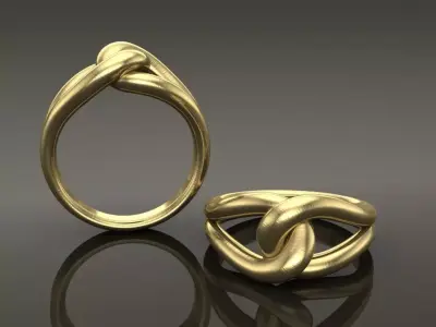 Cocktail Rope Knot Ring Band Mix Size 3D print model
