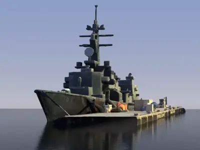 Battleship 2 Low-poly 3D model