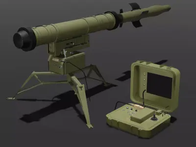 Stugna-P ATGM Low-poly 3D model