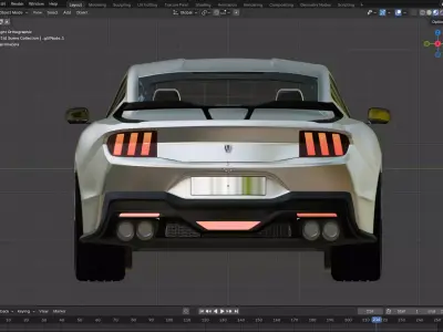 Mustang Dark Horse  Low-poly 3D model