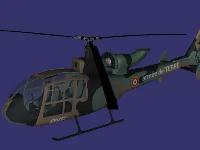 Sud-Aviation SA342 Gazelle Free low-poly 3D model