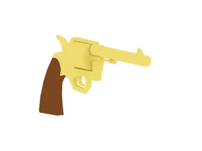 Lowpoly Revolver Free low-poly 3D model