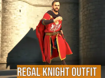 Regal Knight Outfit model pack Low-poly 3D model